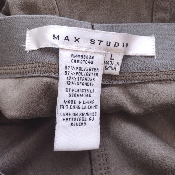 Max Studio women's olive green stretchy pull on leggings size(L) - Picture 4 of 14